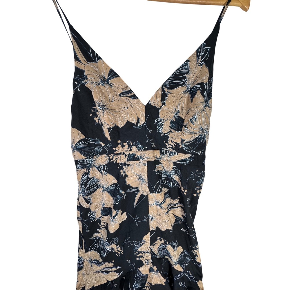 Lulus Darling Daylily Black Floral High-Low Maxi‎ Length Ruffle Trim Dress - Picture 5 of 9